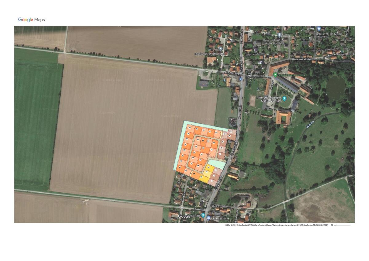 Bild vergrößern: Lage des Baugebietes Waldblick Nord in Dorstadt