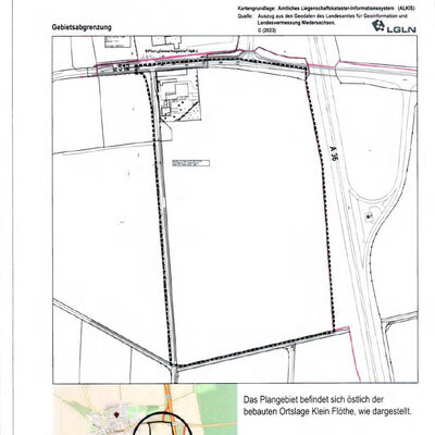 Bebauungsplan Gewerbegebiet Klein Fl&ouml;the Gebietssabgrenzung