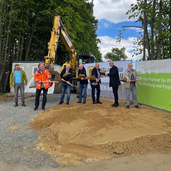 Spatenstich zum Gewerbegebiet in Klein Fl&ouml;the am 18.05.2026