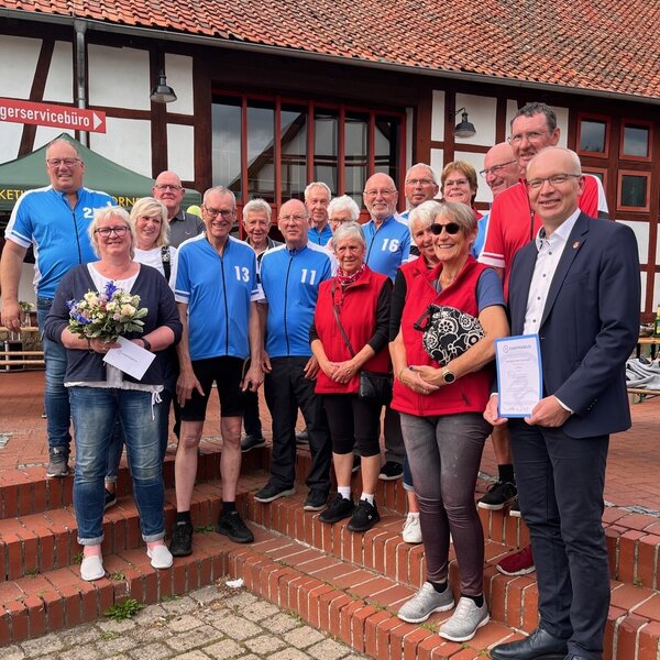 Siegerbild bei der Ehrung der Samtgemeinde Oderwald beim Stadtradeln 2026